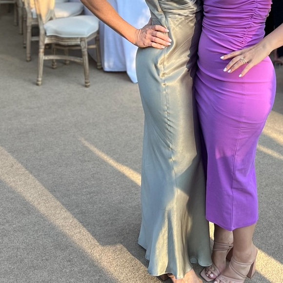 Shona Joy Sage La Lune Asymmetrical Gathered Maxi Dress (Aus 10/US Size 6) - Picture 5 of 5